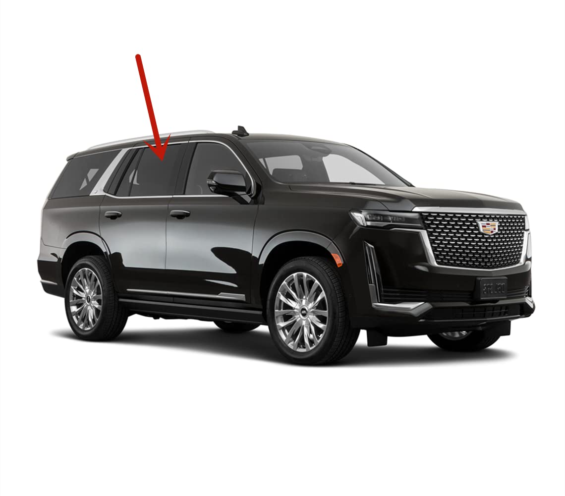 Tempered Passenger Right Side Rear Door Window Door Glass Compatible with Cadillac Escalade 2021-2025 Models (Not For Escalade ESV)
