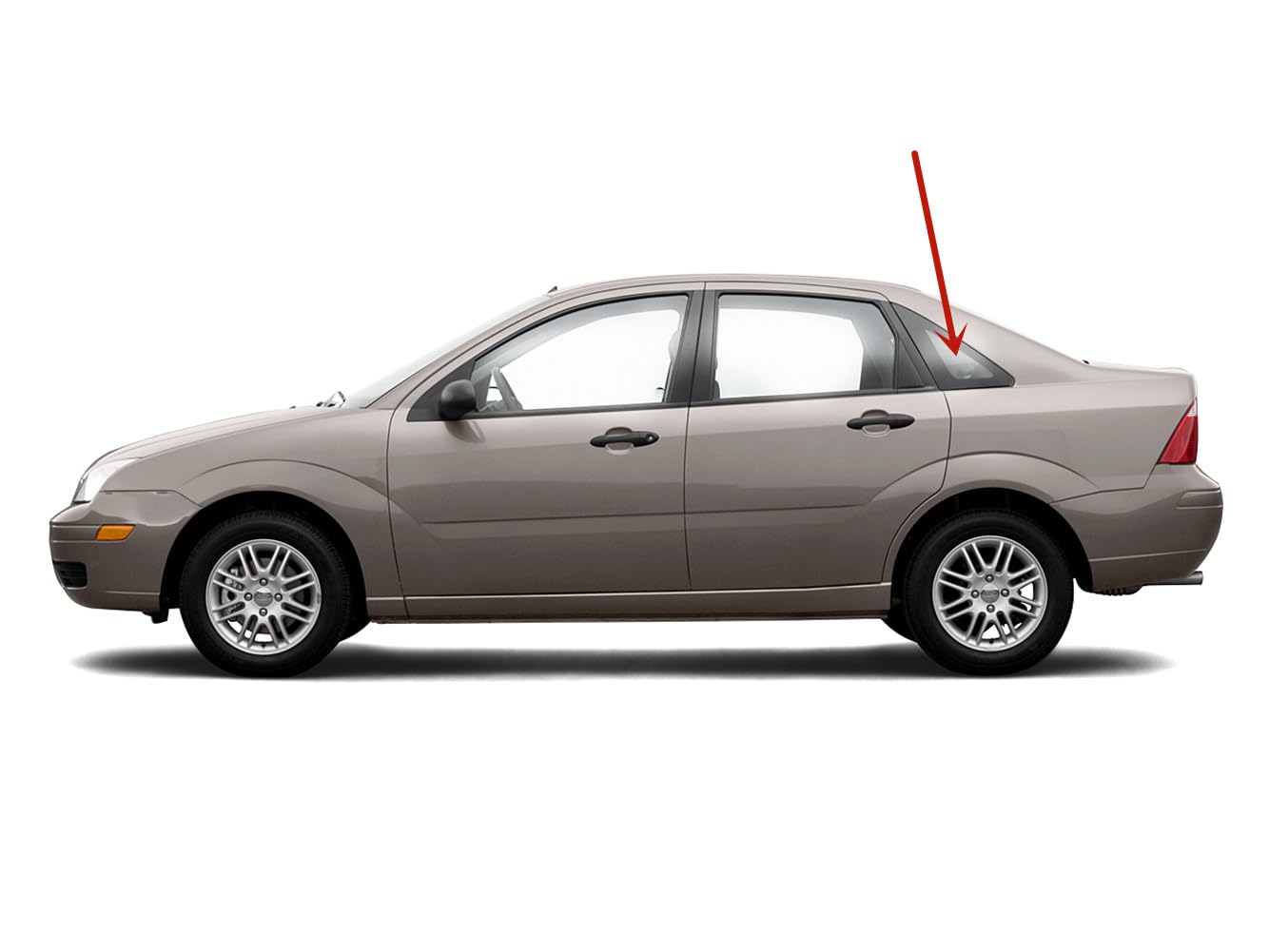 Driver Left Side Rear Quarter Glass Quarter Window Compatible with Ford Focus 4 Door Sedan 2000-2007 Models