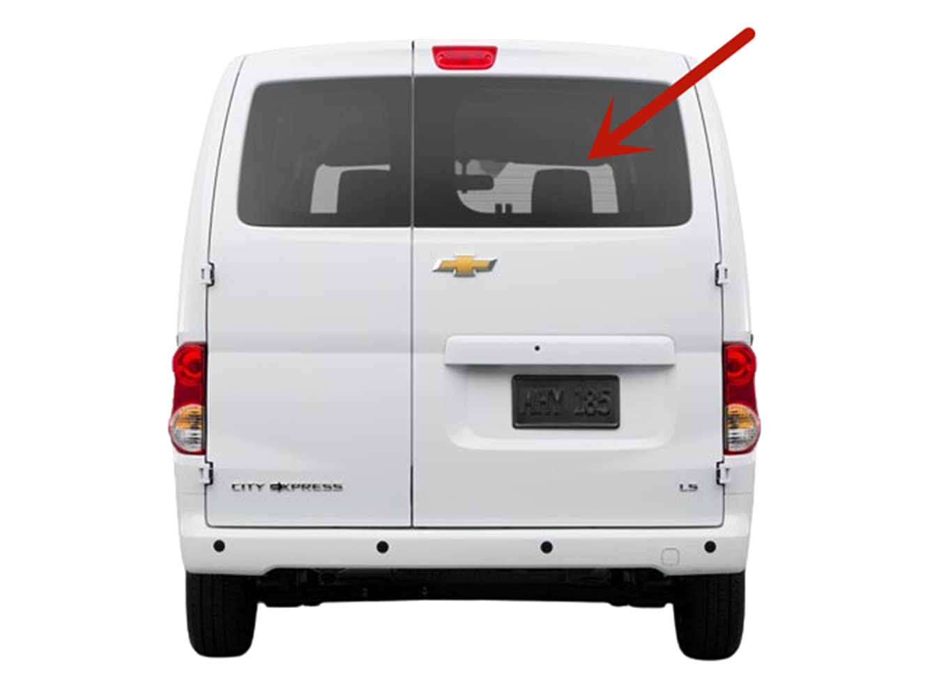 Heated Back Window Back Glass Passenger Right Side Compatible with Chevrolet City Express 2014-2018/Nissan NV200 2013-2020 Models