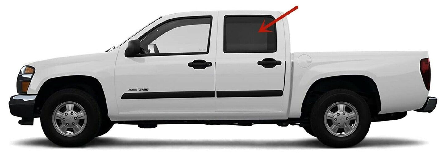 Driver Left Side Rear Door Window Door Glass Compatible with Chevrolet Colorado/GMC Canyon 4 Door Crew Cab 2004-2012 Models