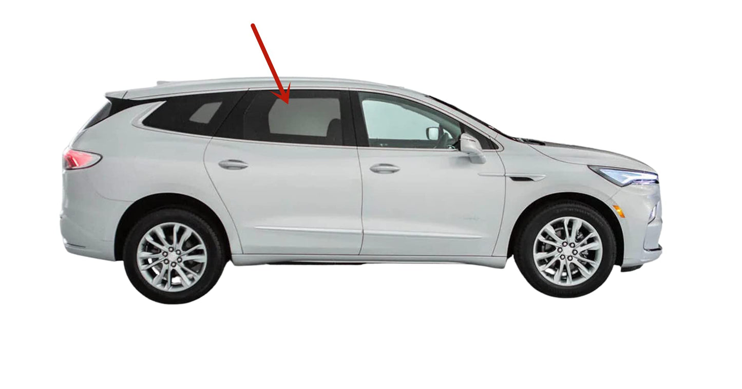 Tempered Passenger Right Side Rear Door Window Door Glass Compatible with Buick Enclave 2018-2024 Models