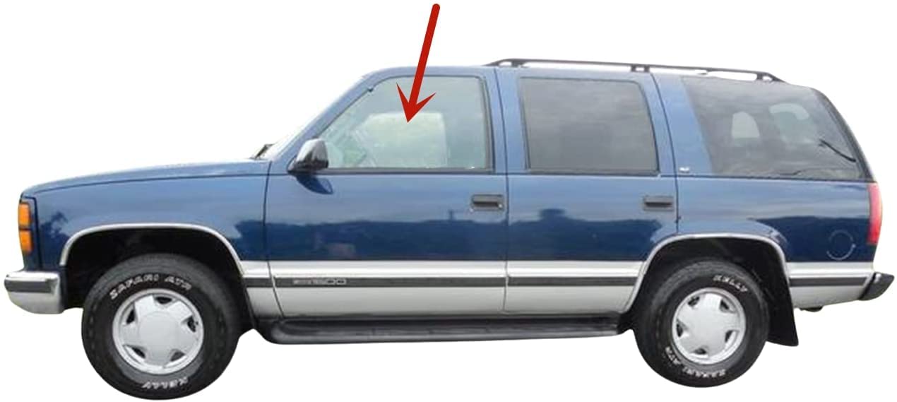 Driver Left Side Front Door Window Door Glass Compatible with GMC Yukon/Suburban 93-99/Yukon Denali 00/Topkick 93-96&amp;Chevrolet Tahoe/Suburban 93-99/Kodiak 93-96/Blazer 93-94&amp;Cadillac Escalade 99-00
