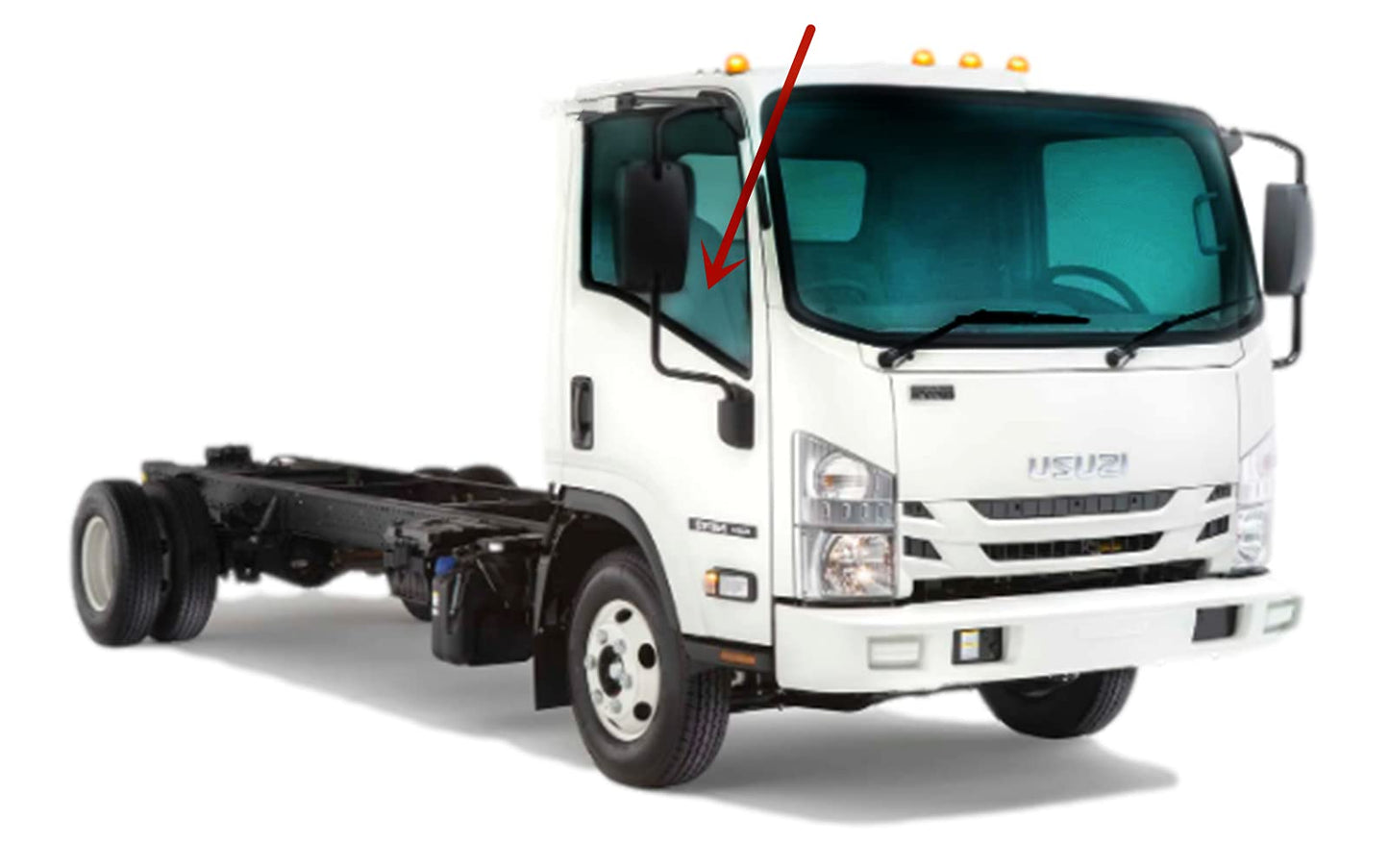 Passenger Right Side Front Door Window Door Glass Compatible with Chevrolet/GMC W3500 W4500 W5500 2008-2010 Models