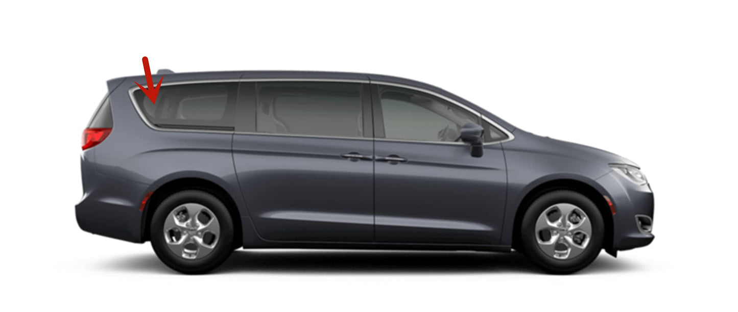 Passenger Right Side Quarter Window Quarter Glass Compatible with Chrysler Pacifica / Voyager 2017-2025 Models