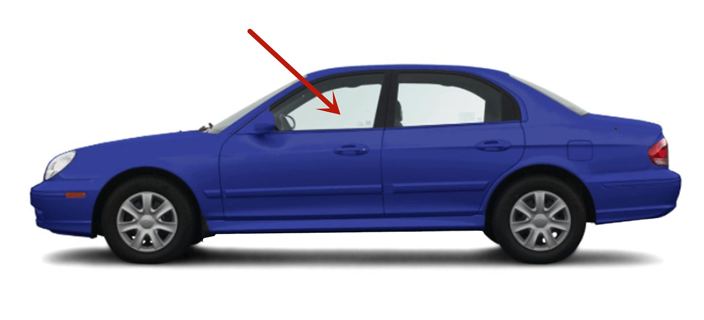 FD20641GTY Driver Left Side Front Door Window Door Glass Compatible with Hyundai Sonata 4 Door Sedan 1999-2005 Models