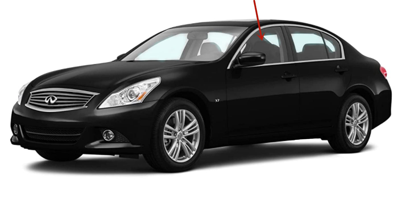Driver Left Side Front Door Window Door Glass Compatible with Infiniti G35 2007-2008 / G25 2011-2013 / G37 2009-2013 / Q4 2015-2016 4 Door Sedan Models
