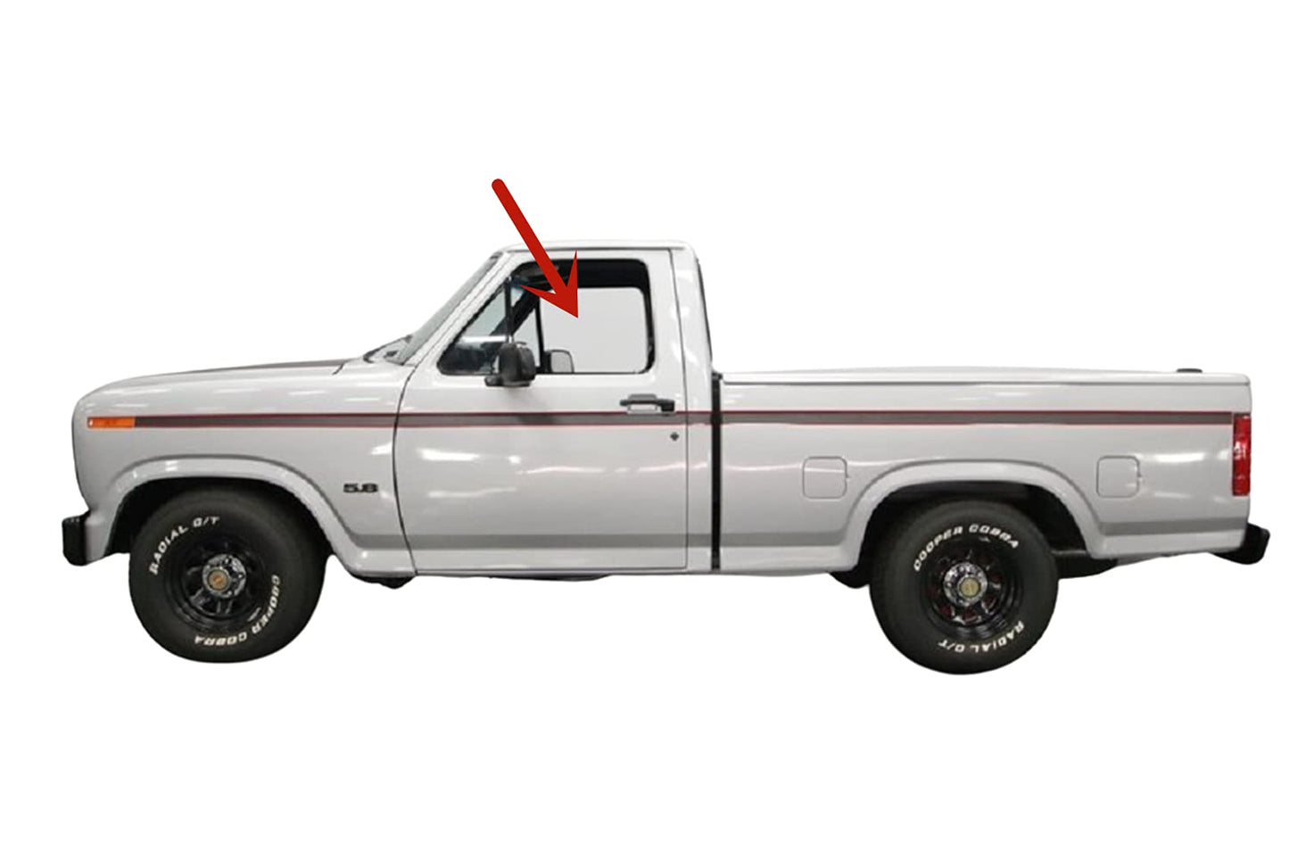 Driver Left Side Front Door Window Door Glass Compatible with Ford F100 F150 F250 F350 F600 F700 F800 1980-1986 Models