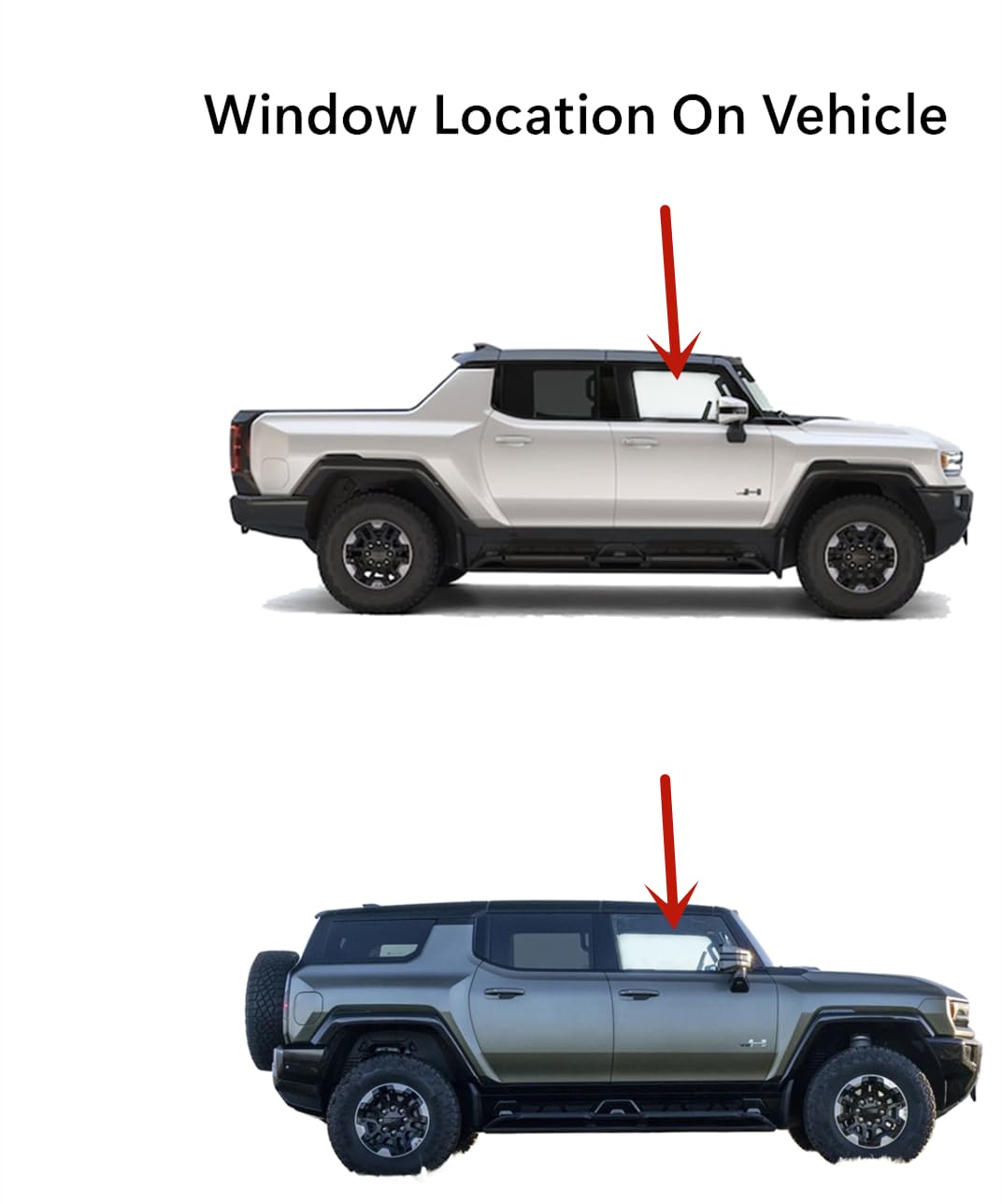 Tempered Passenger Right Side Front Door Window Door Glass Compatible with GMC HUMMER EV Pickup & SUV 2022-2025 Models