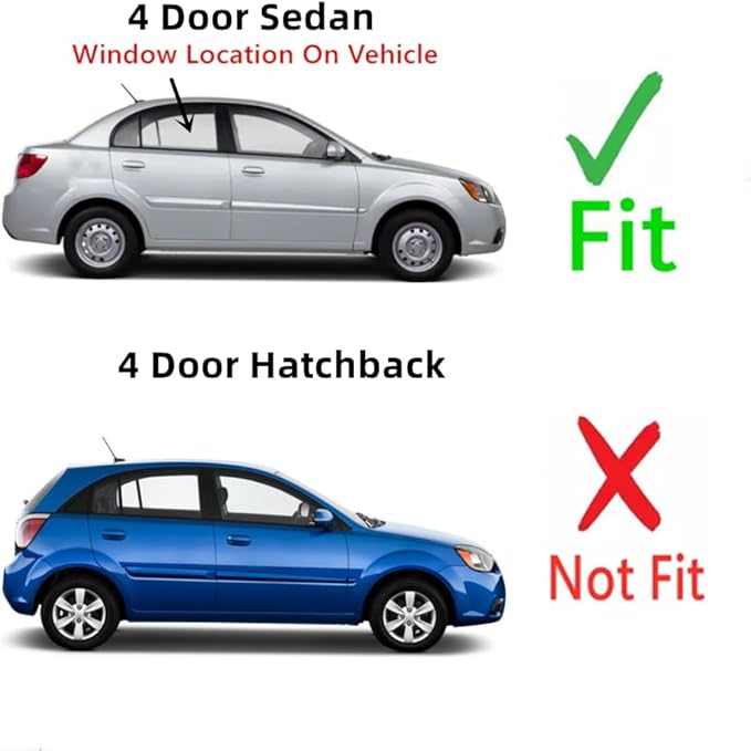 Passenger Right Side Rear Door Window Door Glass Compatible with Kia Rio 4 Door Sedan 2006-2011 Models