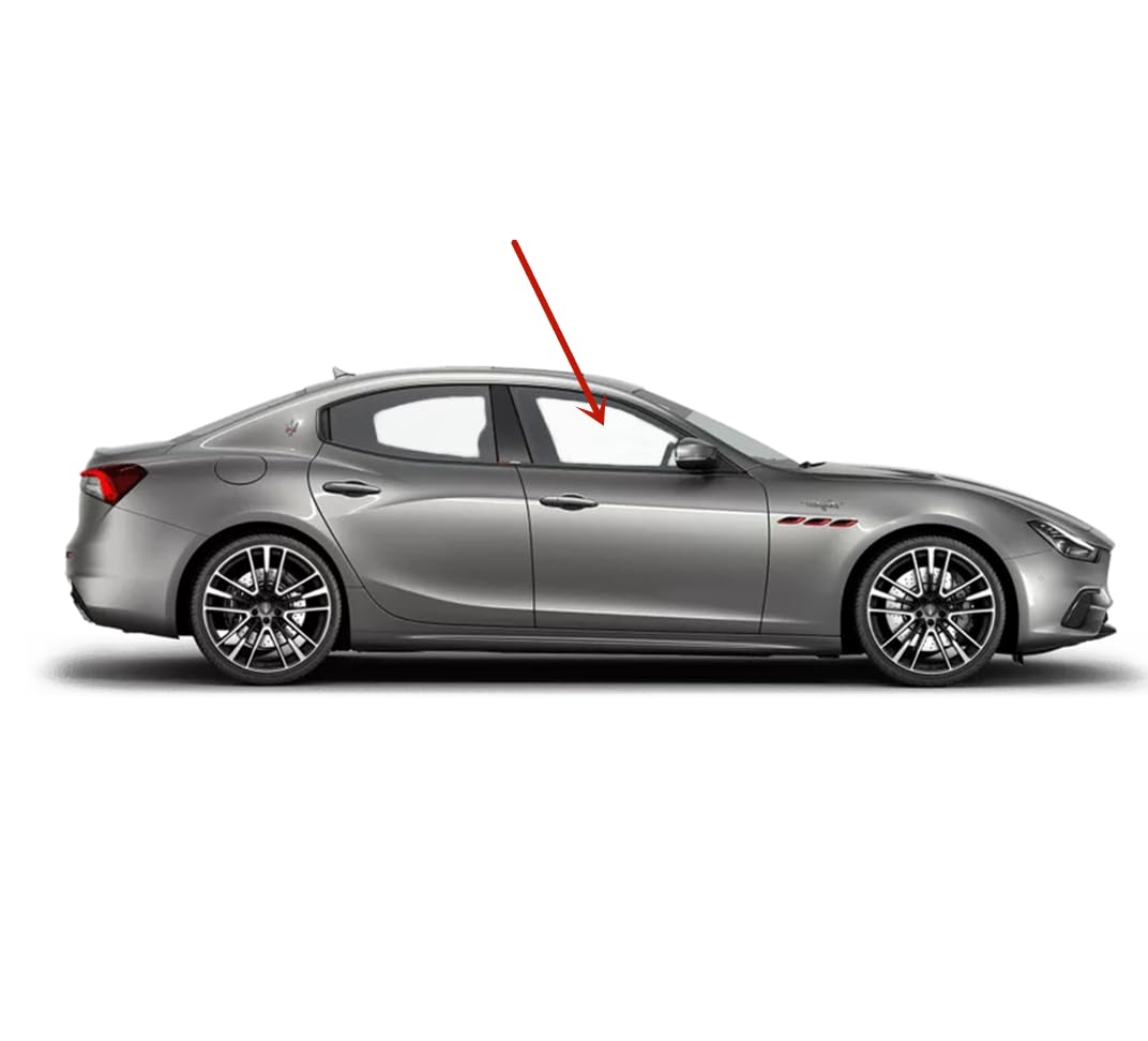 Tempered Passenger Right Side Front Door Window Door Glass Compatible with Maserati Ghibli 2014-2024 Models