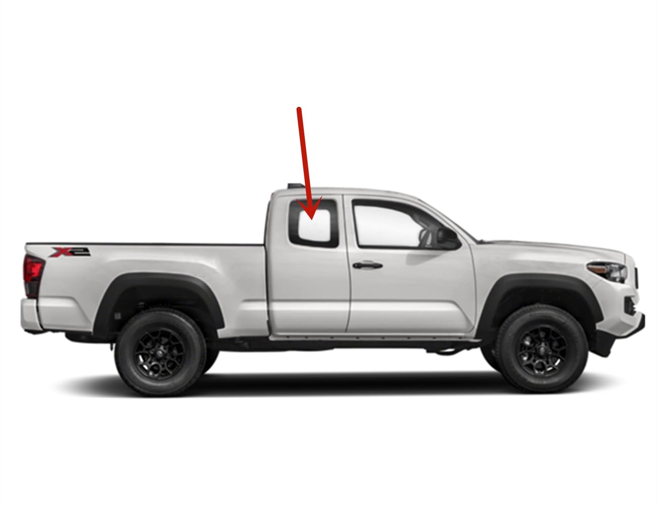 Clear Passenger Right Side Quarter Window Quarter Glass Compatible with Toyota Tacoma Pickup Extended Cab 2016-2023 Models