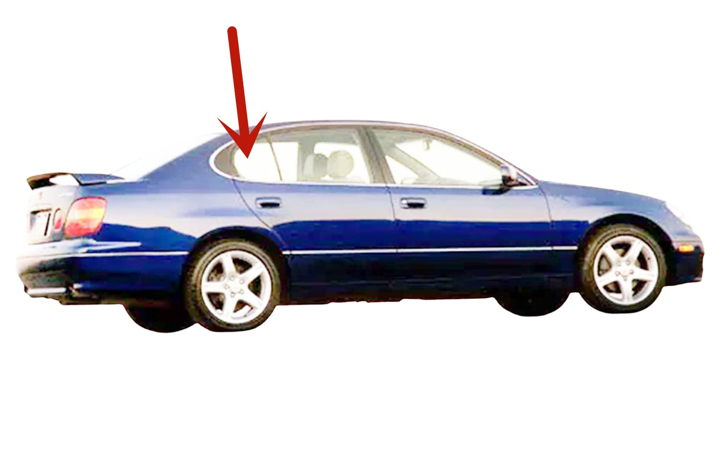 Passenger Right Side Rear Vent Window Vent Glass Compatible with Lexus GS300 / GS400 4 Door Sedan 1998-2000 Models