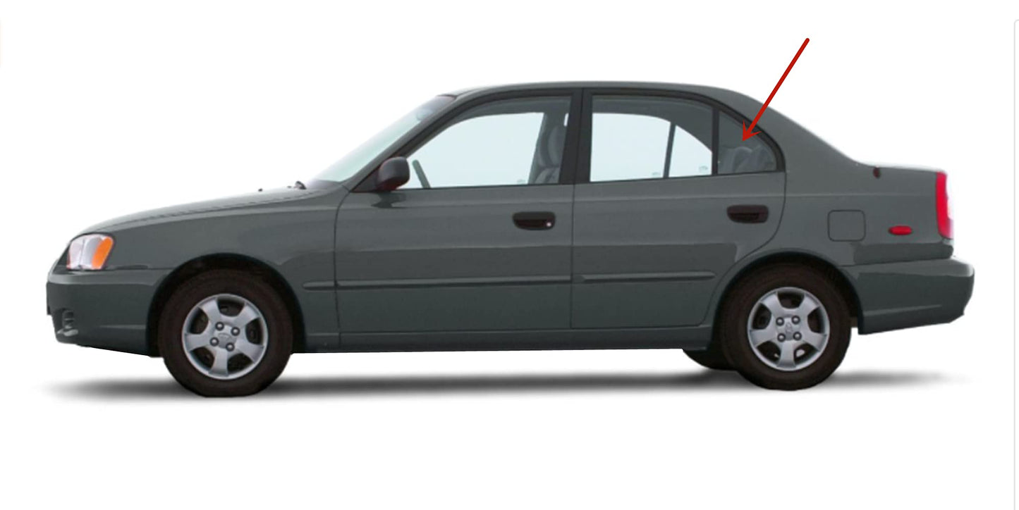 Driver Left Side Rear Vent Window Vent Glass Compatible with Hyundai Accent 4 Door Sedan 1995-1999 Models