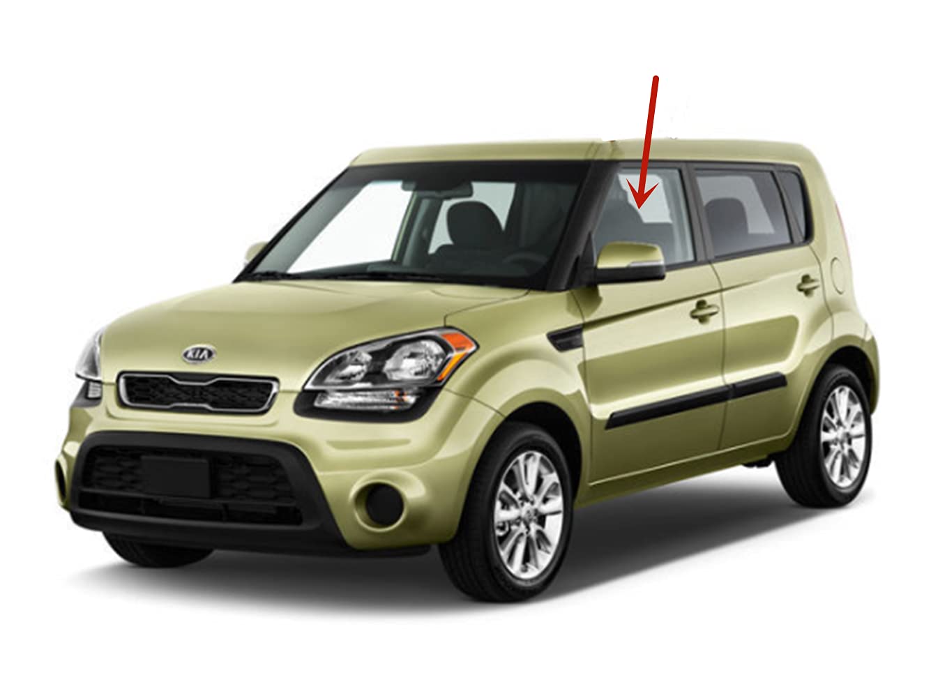 Driver Left Side Front Door Window Door Glass Compatible with Kia Soul 2010-2013 Models