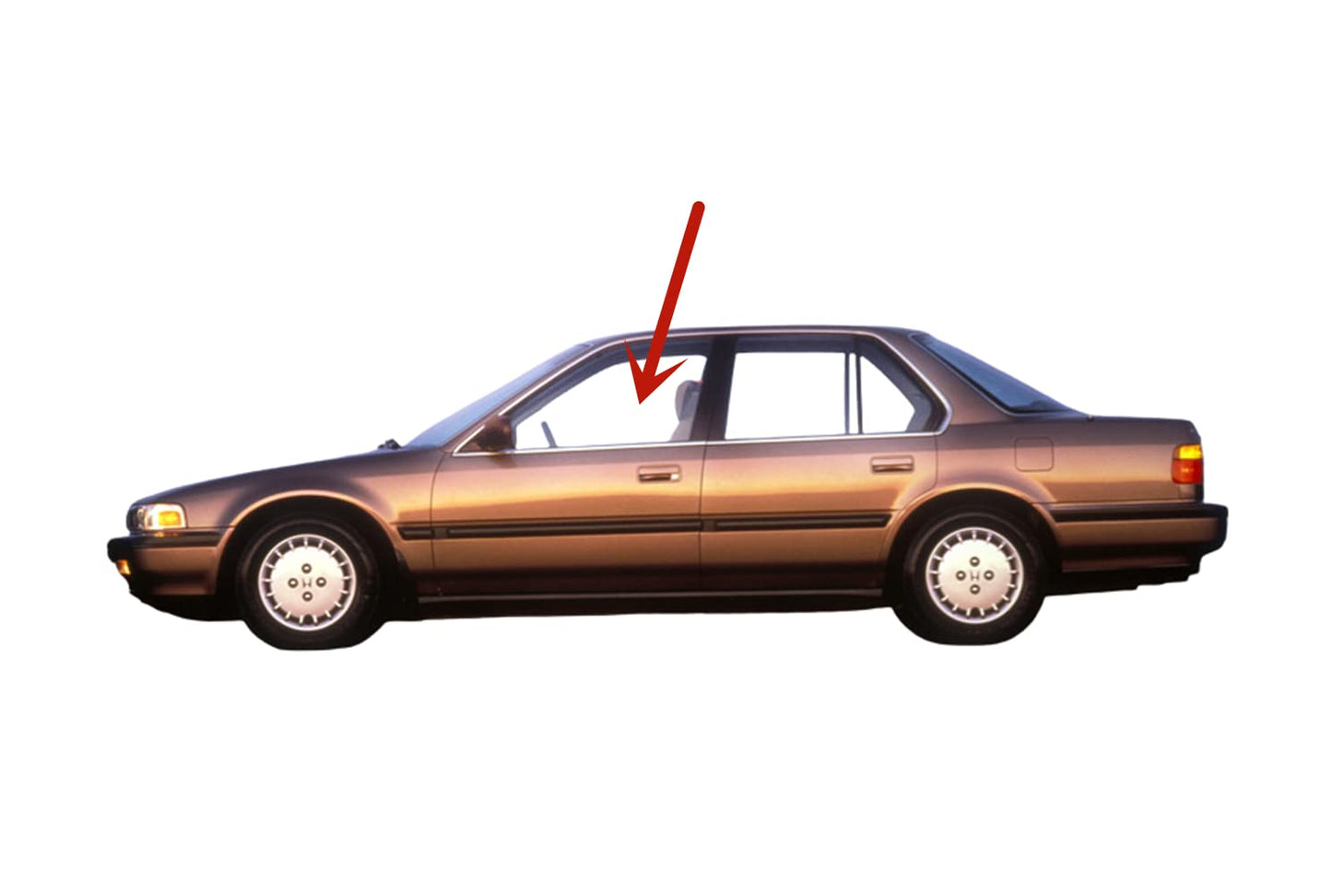 Driver Left Side Front Door Window Door Glass Compatible with Honda Accord 4 Door Sedan/Wagon 1990-1993 Models