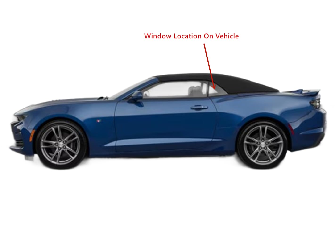 Tempered Driver Left Side Quarter Window Quarter Glass Compatible with Chevrolet Camaro 2 Door Convertible 2016-2024 Models (Not For Coupe Models)