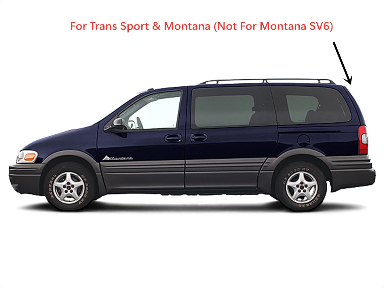Heated Back Tailgate Window Back Glass Compatible with Pontiac Trans Sport 1998 Models/Pontiac Montana 1999-2005 Models (Not For Montana SV6)