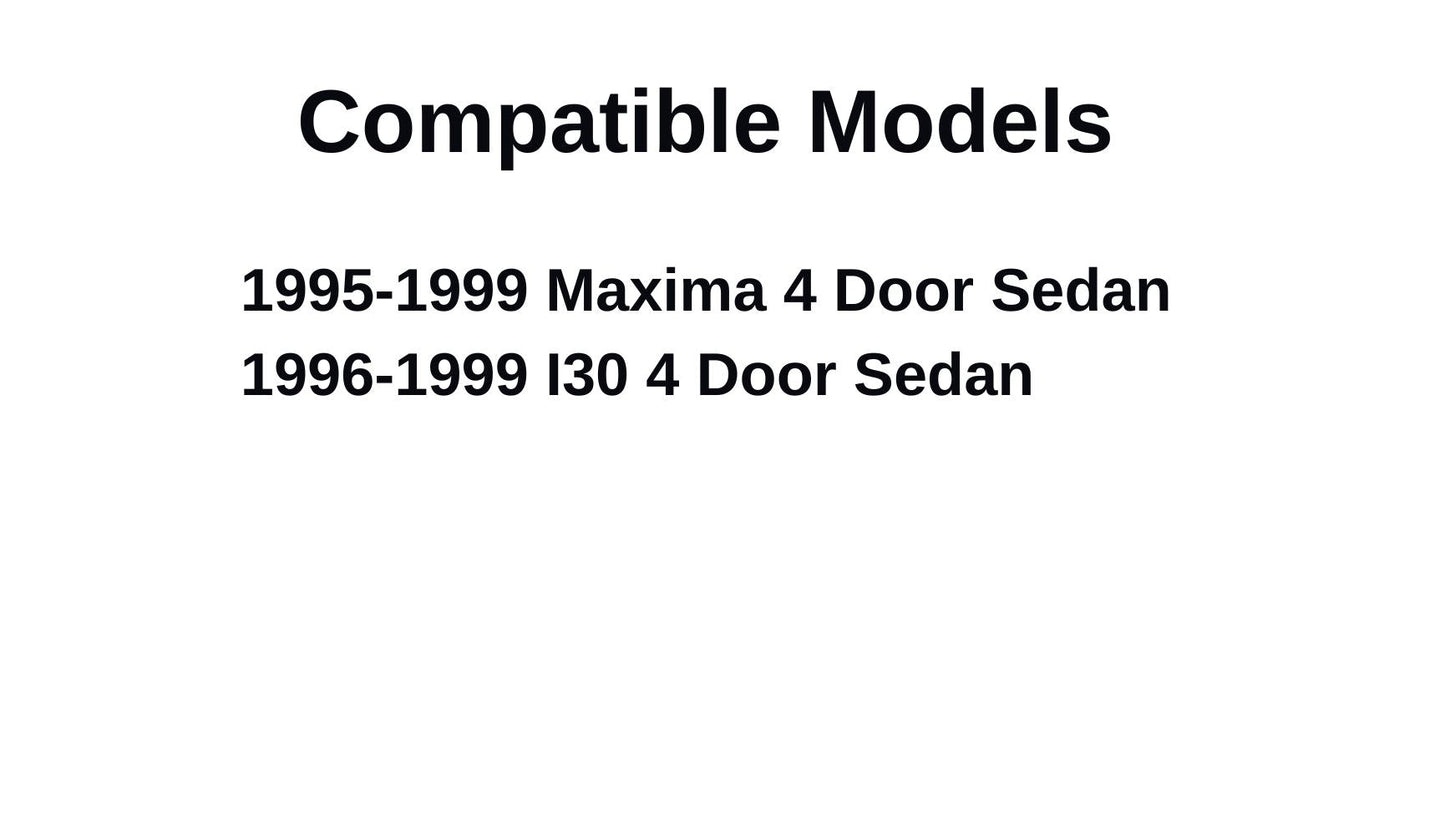 Passenger Right Side Rear Vent Glass Vent Window Compatible with Nissan Maxima/Infiniti I30 4 Door Sedan 1995-1999 Models