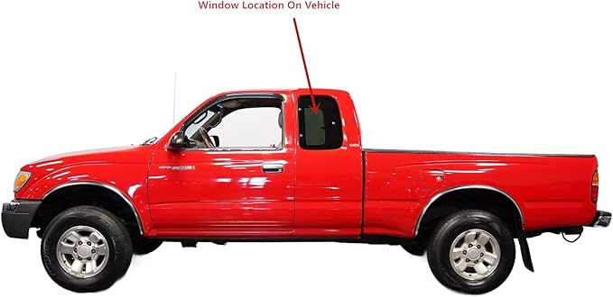 Privacy Driver Left Side Rear Quarter Window Quarter Glass Compatible with Toyota Tacoma Pickup 2 Door Extended Cab 1995-2000 Models
