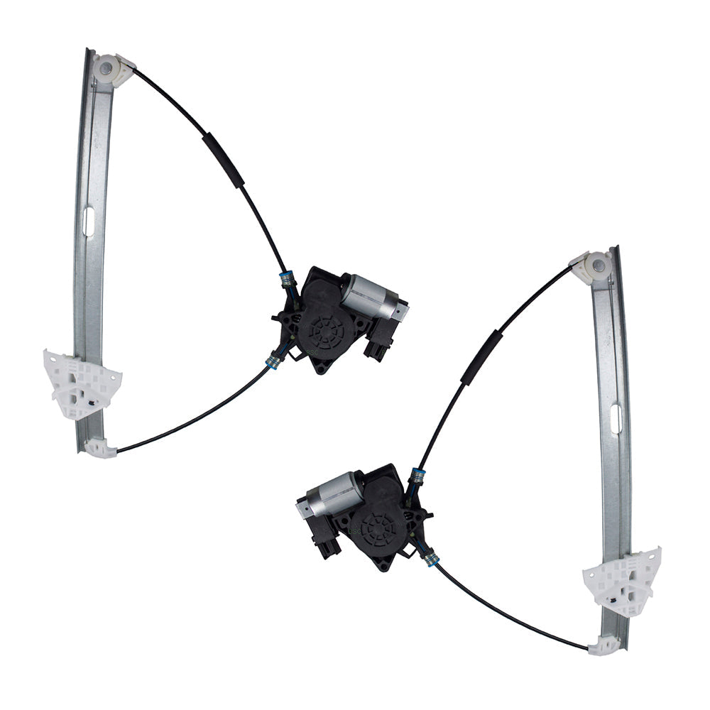 Pair Set Front Power Window Regulators w/Motors Compatible with 04-09 3 BP4K-59-590A BP4K-58-590A