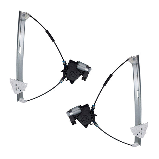 Pair Set Front Power Window Regulators w/Motors Compatible with 04-09 3 BP4K-59-590A BP4K-58-590A