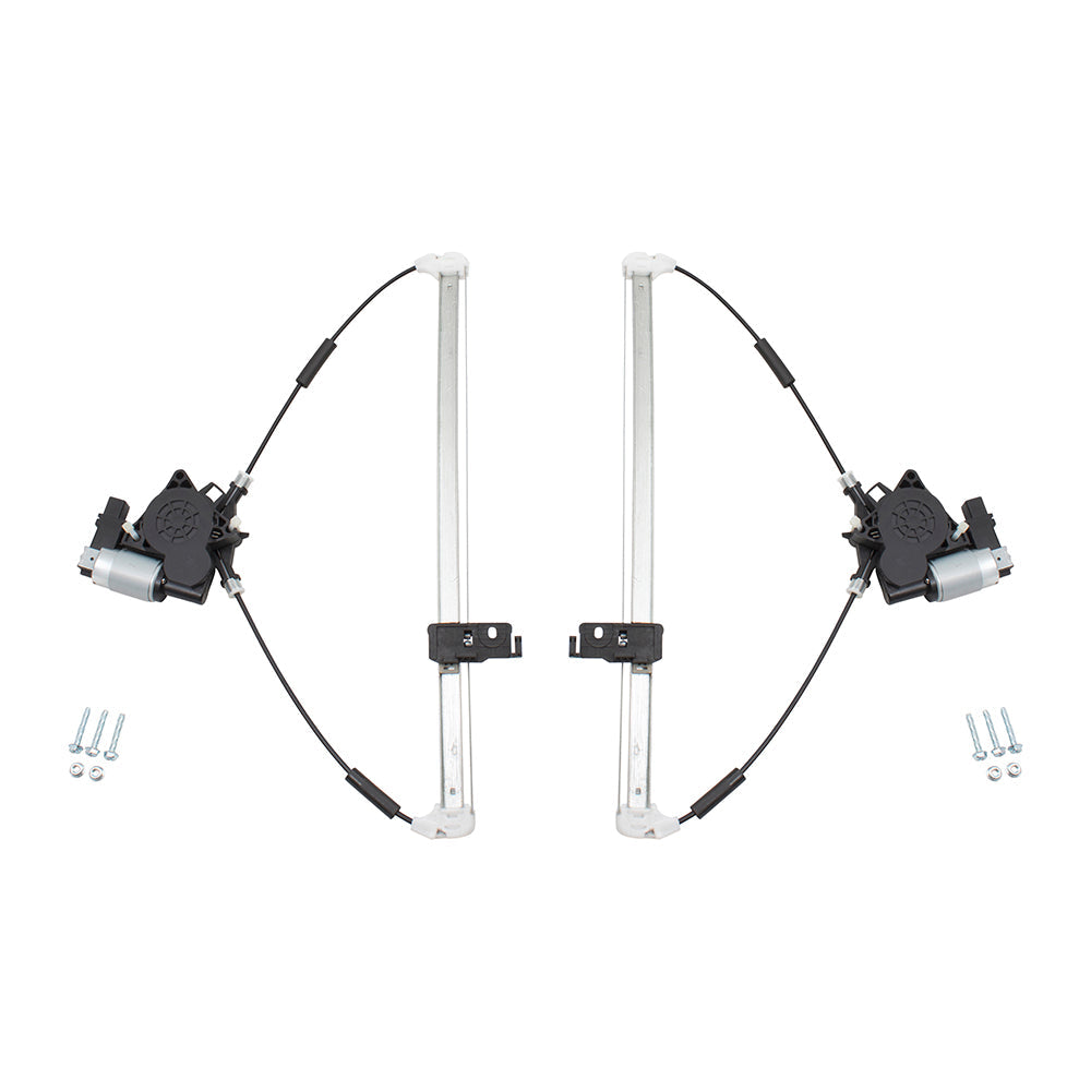 Pair Set Rear Power Window Lift Regulators & Motors 2 Pin Connector Assemblies Compatible with 07-12 CX-7 EG2173590C EG2172590C