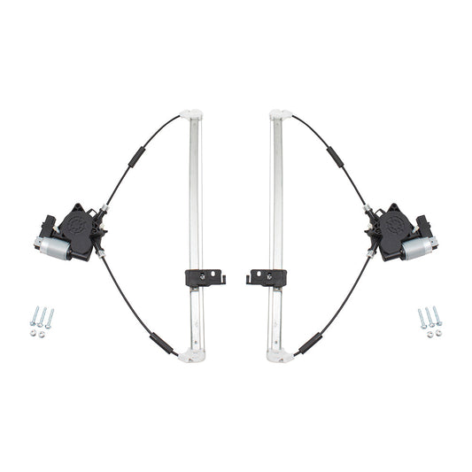 Pair Set Rear Power Window Lift Regulators & Motors 2 Pin Connector Assemblies Compatible with 07-12 CX-7 EG2173590C EG2172590C