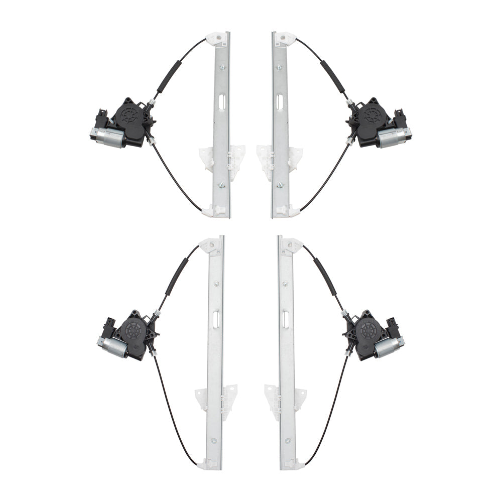 Driver and Passenger Side Power Window Regulators with Motor 4 Piece Set Compatible with 2007-2015 Mazda CX-9