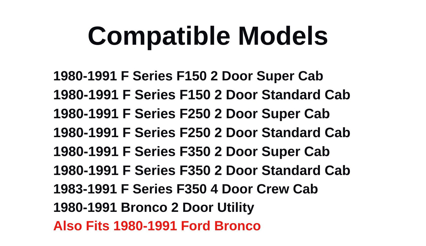 Driver Left Side Front Vent Window Vent Glass Compatible with Ford Bronco/F150/F250/F350 Pickup 1980-1991 Models