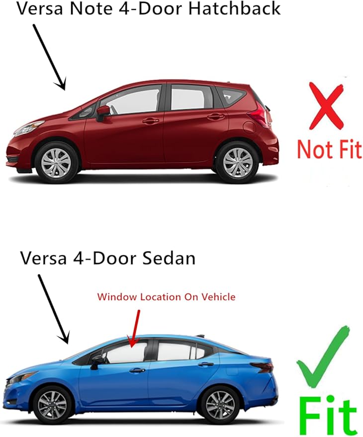 Driver Left Side Front Door Window Door Glass Compatible with Nissan Versa 4 Door Sedan 2012-2019 Models