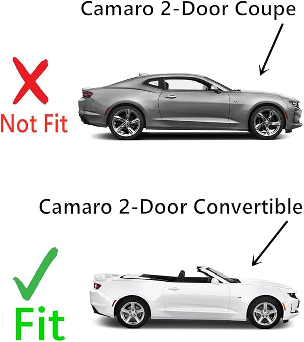 Tempered Passenger Right Side Quarter Window Quarter Glass Compatible with Chevrolet Camaro 2 Door Convertible 2016-2024 Models (Not for Coupe Models)