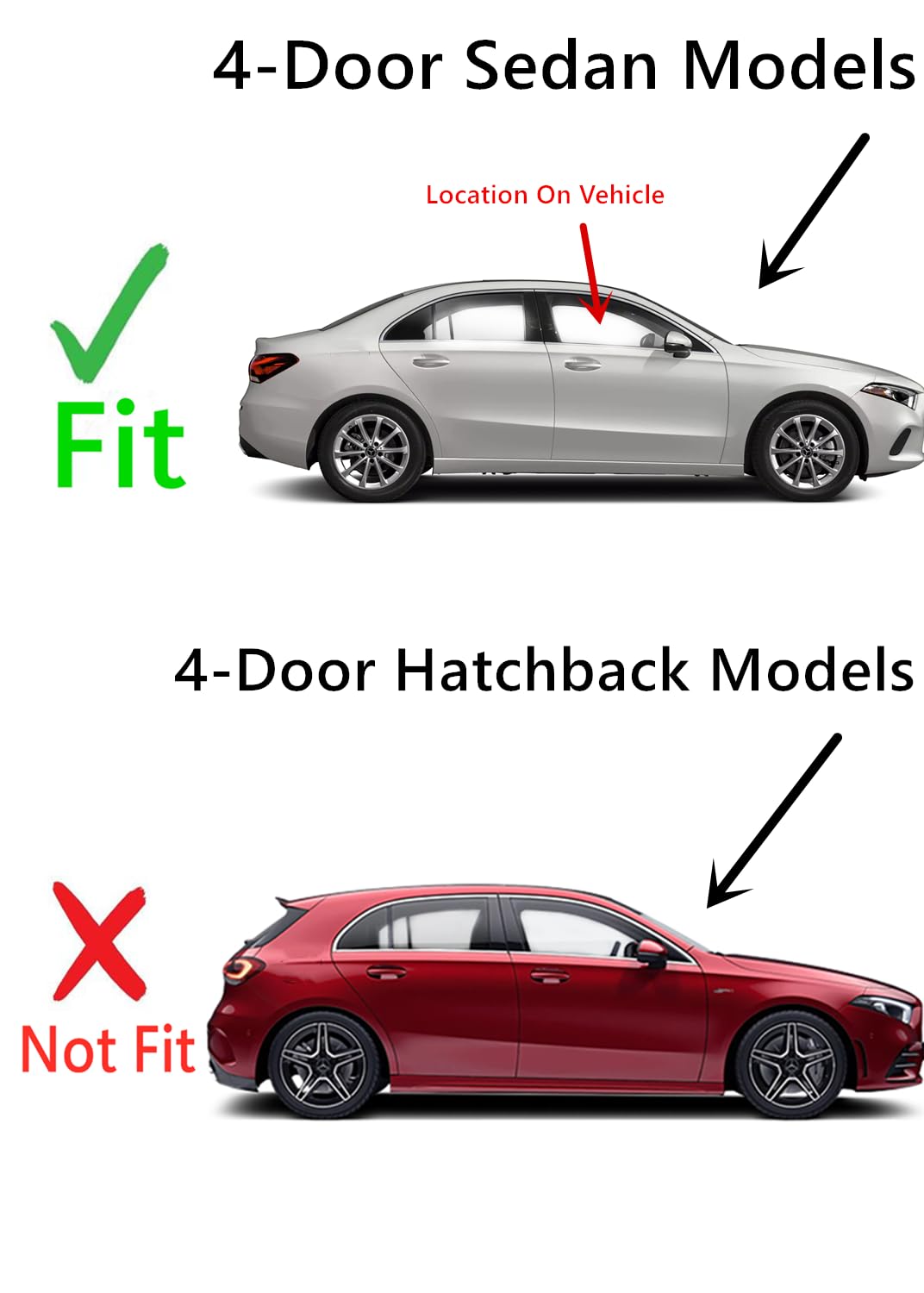 Tempered Passenger Right Side Front Door Window Door Glass Compatible with Mercedes Benz A-Class A200 A220 A35AMG 4-Door Sedan 2019-2022 Models