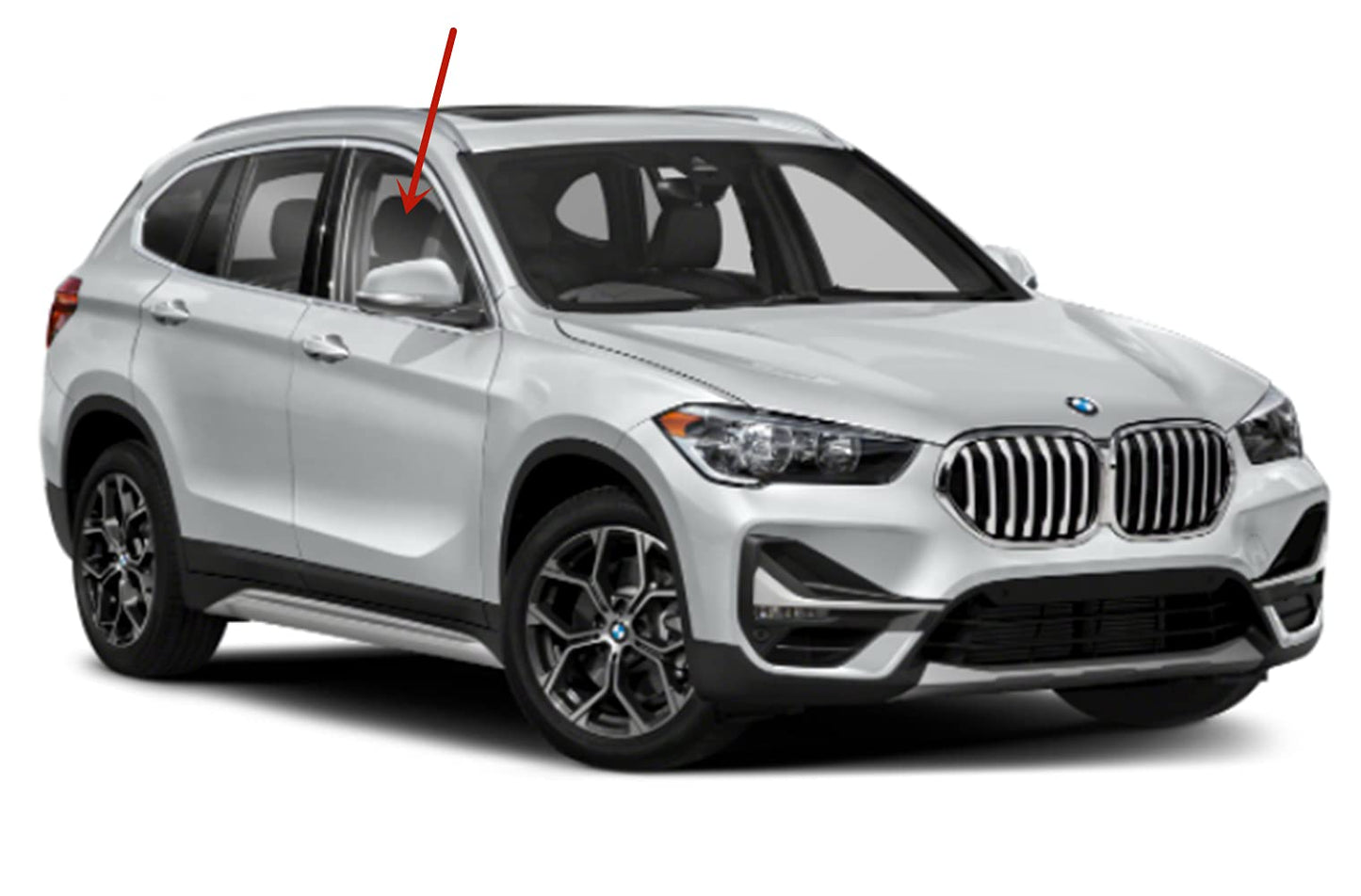 Passenger Right Side Front Door Window Door Glass Compatible with BMW X1 2016-2022 Models