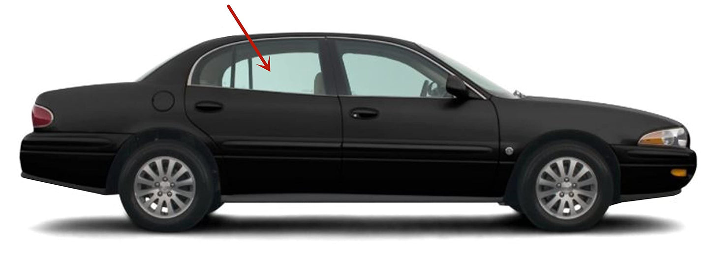 Passenger Right Side Rear Door Window Door Glass Compatible with Buick Lesabre 2000-2005 Models