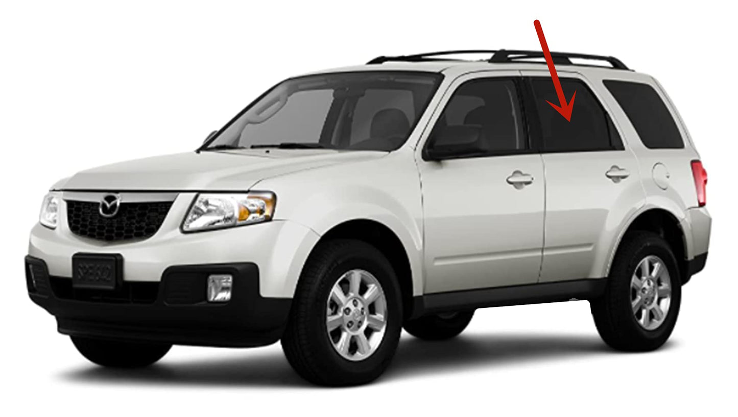 Driver Left Side Rear Door Window Door Glass Compatible with Mazda Tribute 2008-2011 Models
