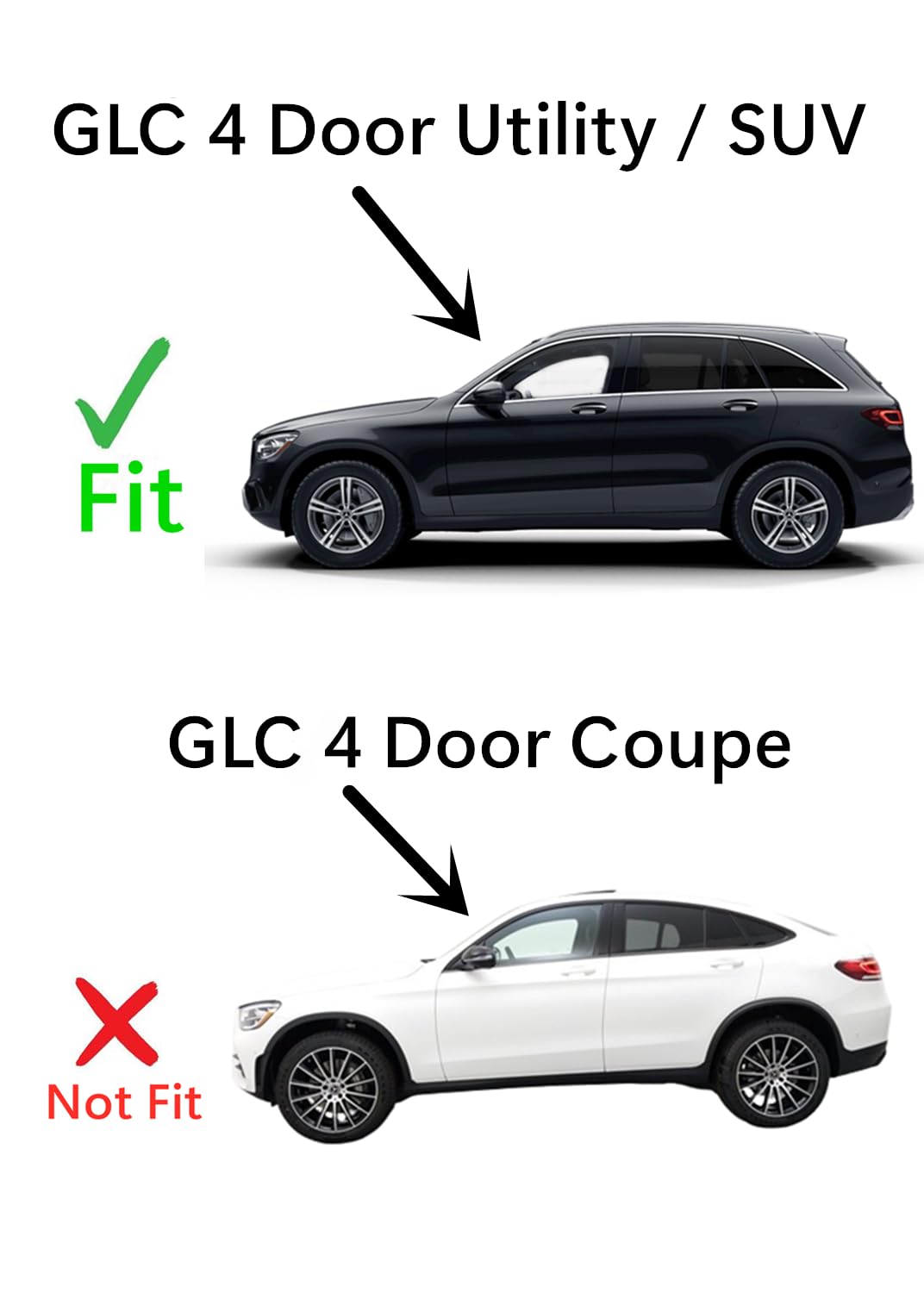 Driver Left Side Front Door Window Door Glass Compatible with Mercedes Benz GLC250 / GLC300 / GLC350e / GLC43 AMG / GLC63 AMG 2016-2022 4 Door SUV Models