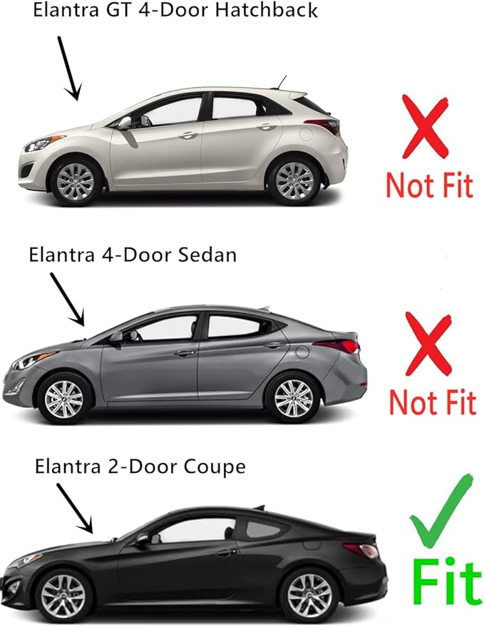 Driver Left Side Door Window Door Glass Compatible with Hyundai Elantra 2 Door Coupe 2013-2016 Models