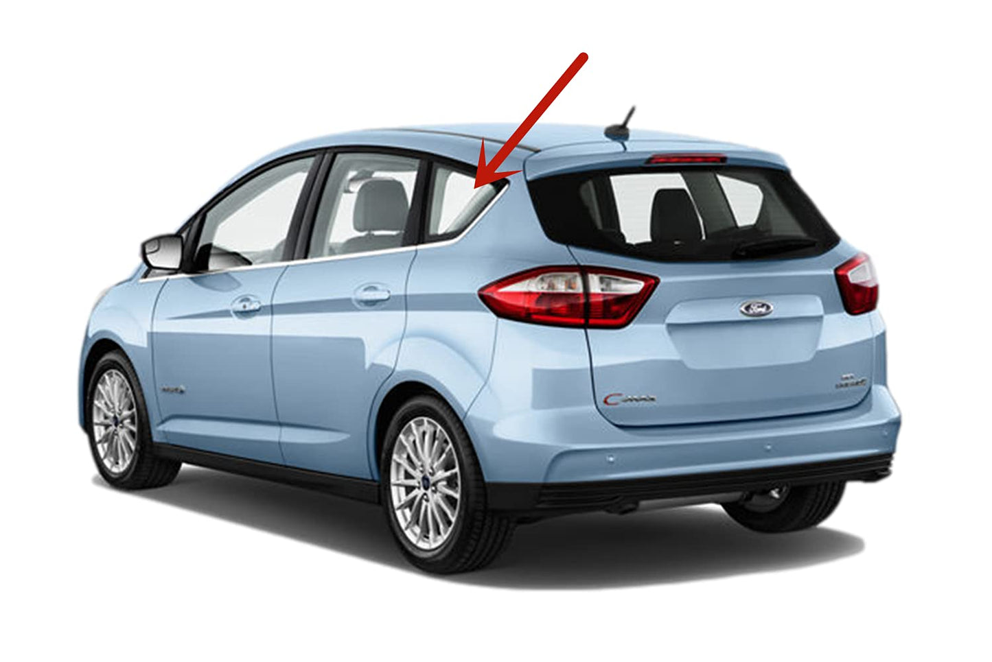 Driver Left Side Rear Quarter Window Quarter Glass Compatible with Ford C-MAX 2013-2018 Models