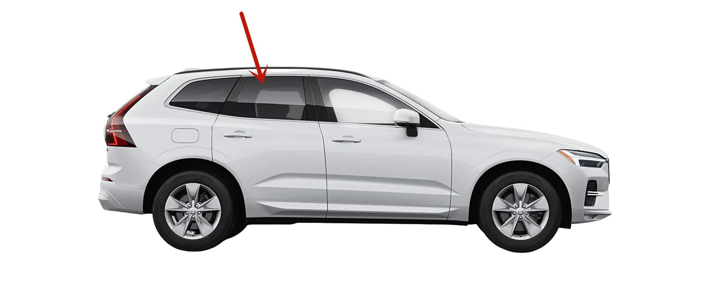 Tempered Passenger Right Side Rear Door Window Door Glass Compatible with Volvo XC60 2018-2025 Models