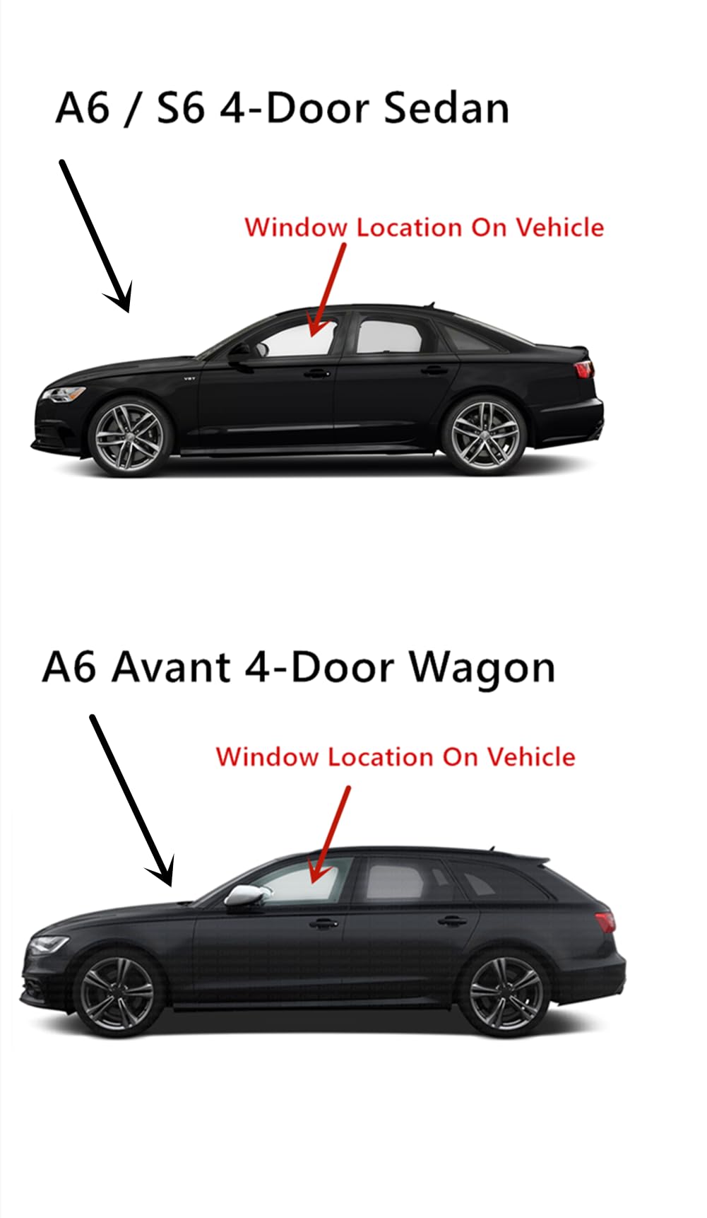 Tempered Driver Left Side Front Door Window Glass Compatible with Audi A6 A6-Quattro A6-Avant S6 2012-2018 Models