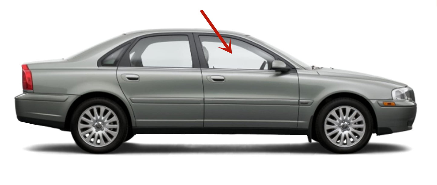 Passenger Right Side Front Door Window Door Glass Compatible with Volvo S80 4 Door Sedan 1999-2006 Models
