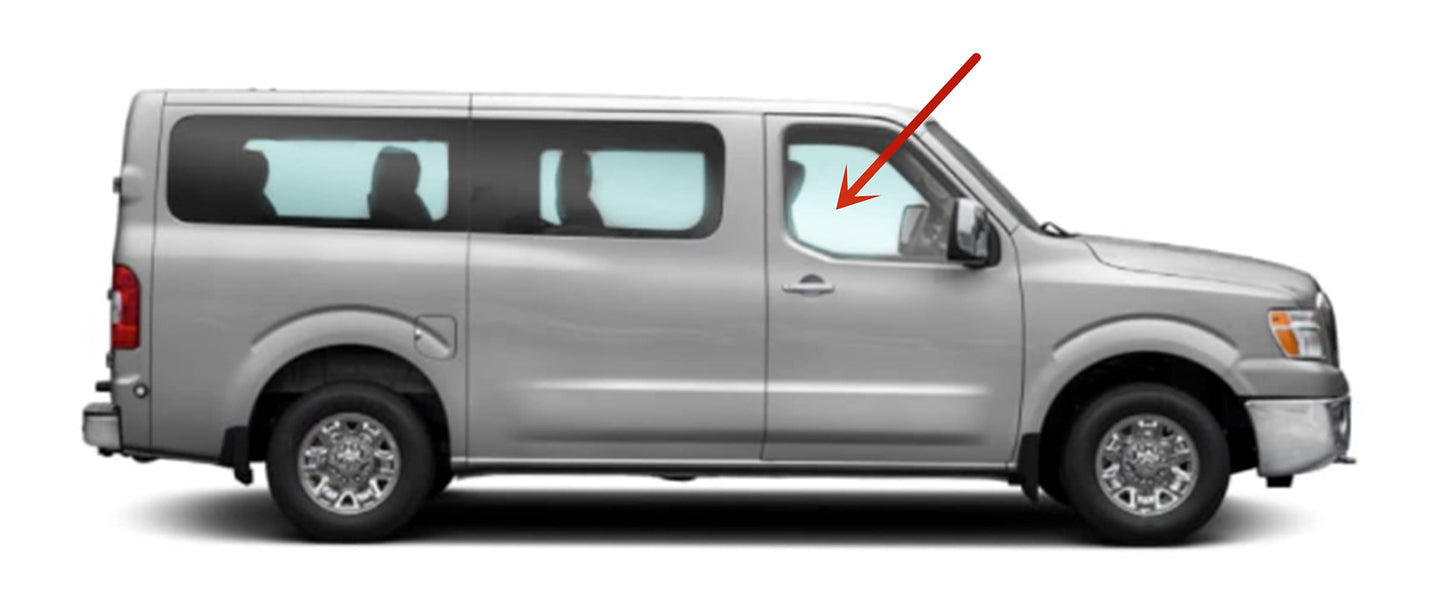 Passenger Right Side Front Door Window Door Glass Compatible with Nissan NV1500 NV2500 NV3500 2012-2020 Models