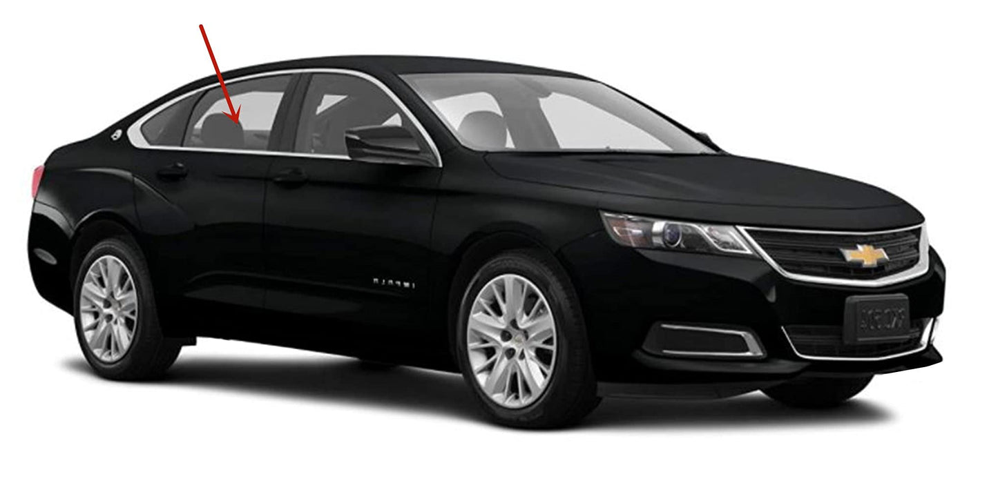 Passenger Right Side Rear Door Window Door Glass Compatible with Chevrolet Impala 2006-2013 Models / Impala Limited 2014-2016 Models