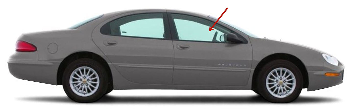 Passenger Right Side Front Door Window Door Glass Compatible with Chrysler 300M / LHS 4 Door Sedan 1998-2000 Models