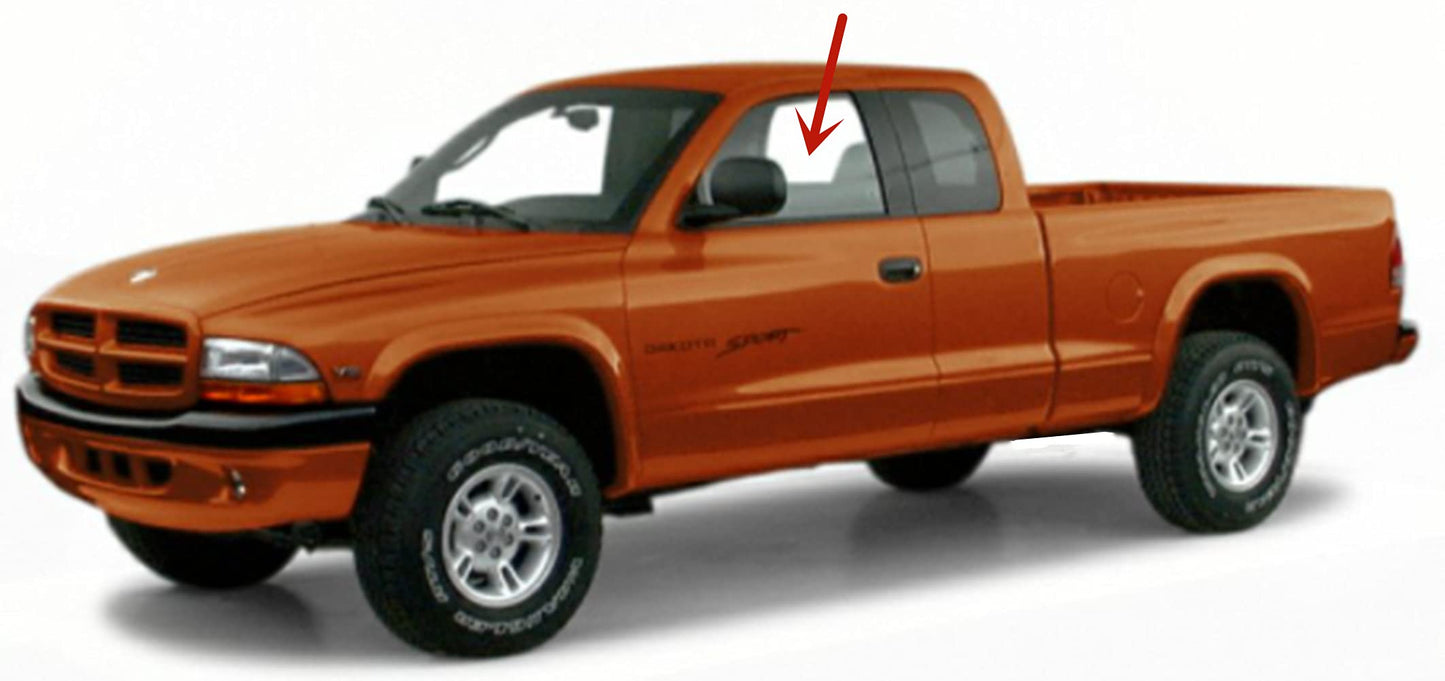 Driver Left Side Door Window Door Glass Compatible with Dodge Dakota Pickup 1997-2004 2 Door Models