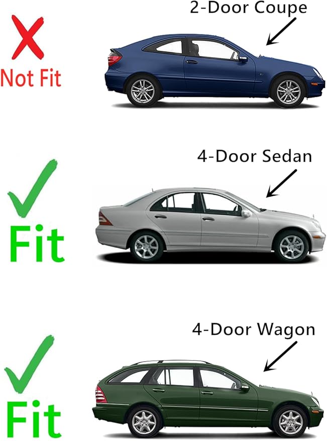 Passenger Right Side Front Door Window Door Glass Compatible with Mercedes Benz C230 / C240 / C32 AMG / C320 / C55 AMG 4 Door Sedan/Wagon 2001-2005 Models