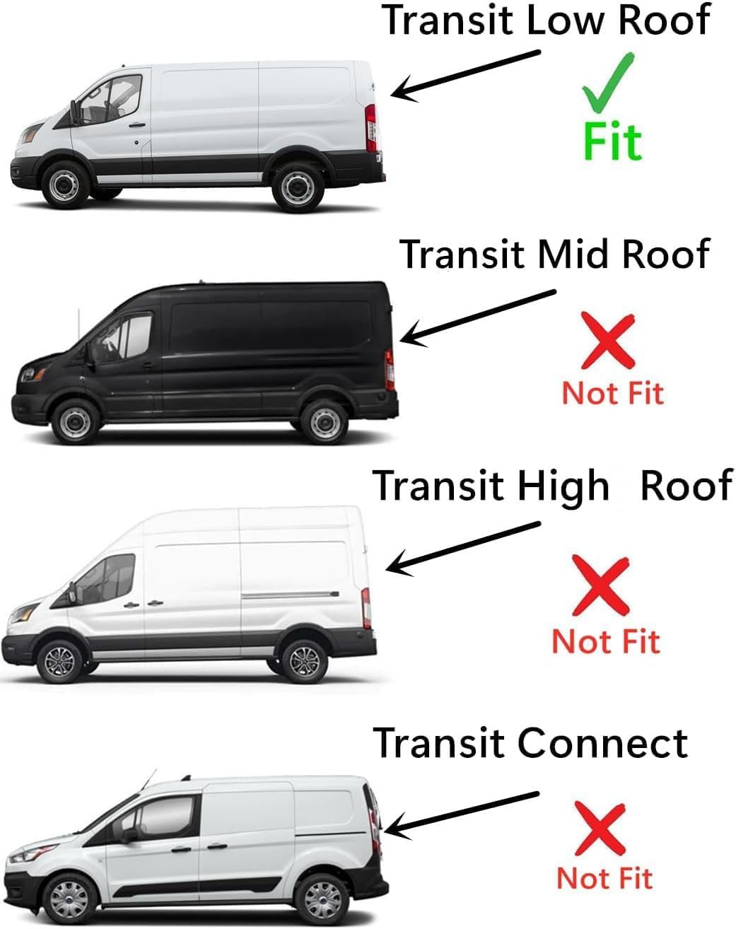 Back Window Back Glass Driver Left Side Compatible with Ford Transit 83.2" Low-Roof Van 2015-2025 Models (Not for Mid/High Roof Transit, or Transit Connect)