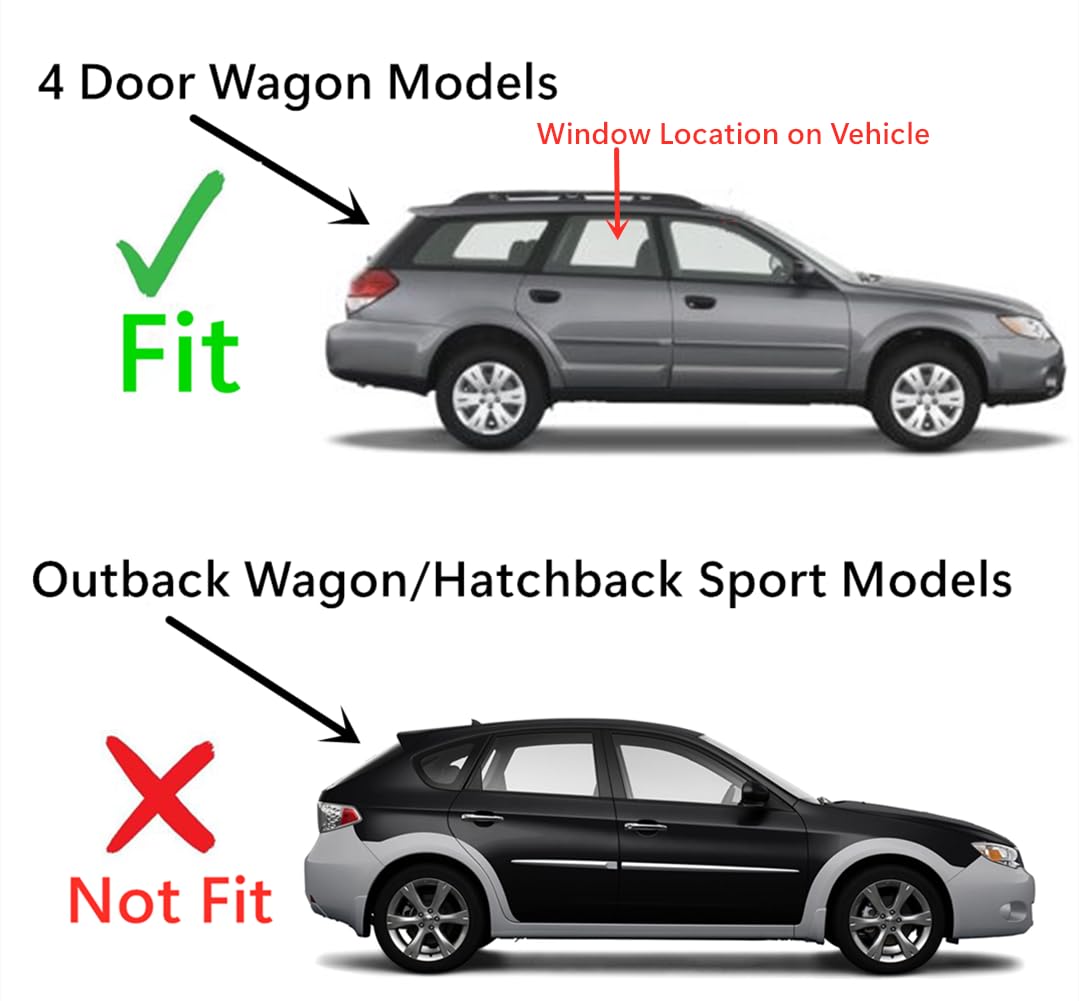 Passenger Right Side Rear Door Window Door Glass Compatible with Subaru Legacy/Subaru Outback 4 Door Wagon 2005-2009 Models