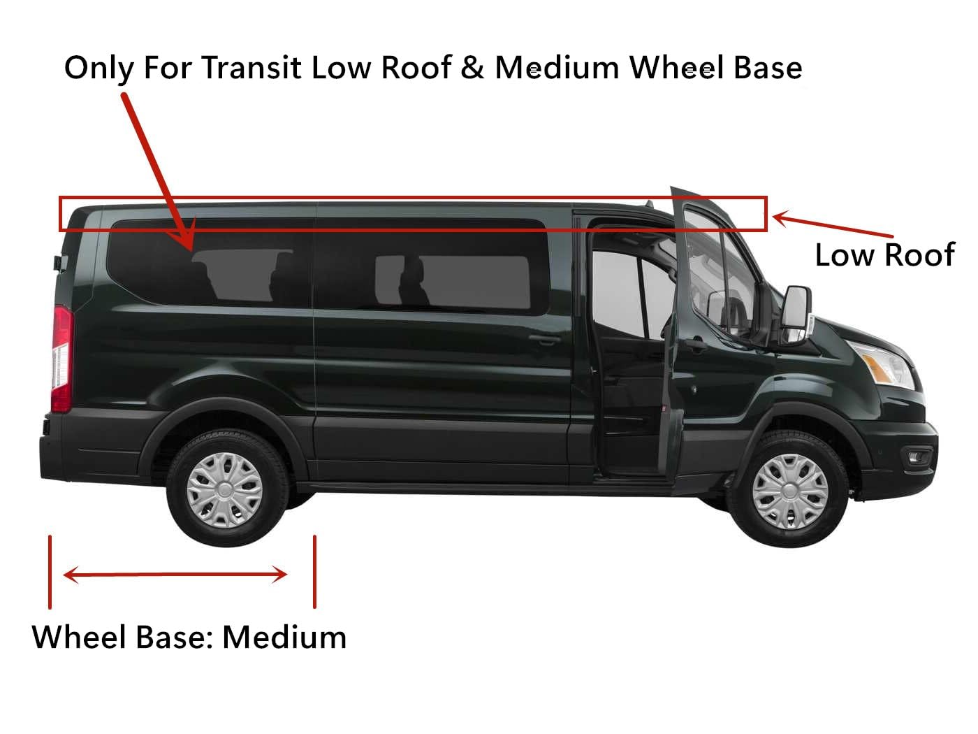 Tempered Passenger Right Side Quarter Window Quarter Glass Compatible with Ford Transit 83.2" Low-Roof & Medium Wheel Base Van 2015-2025 Models (Not For Mid-Roof, High-Roof, or Connect)