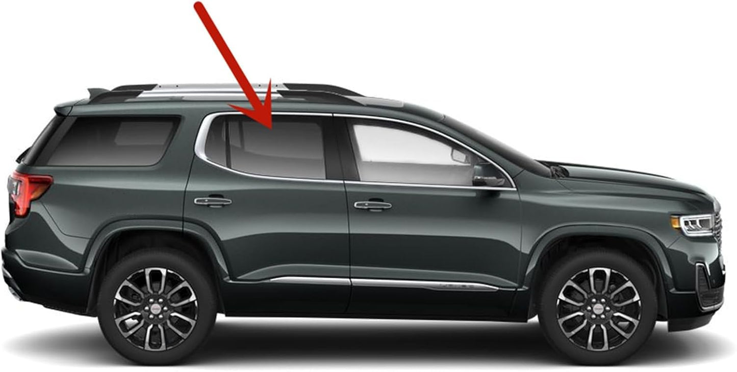 Passenger Right Side Rear Door Window Door Glass Compatible with GMC Acadia 2017-2023 Models (not for Acadia Limited Model)